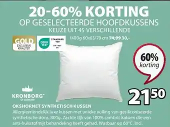 Jysk Okshornet synthetisch kussen aanbieding