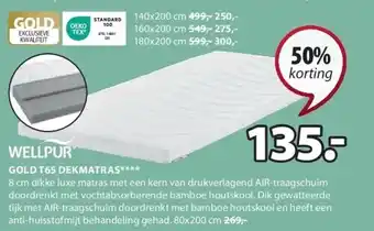 Jysk Gold t65 dekmatras aanbieding
