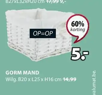 Jysk Gorm mand aanbieding