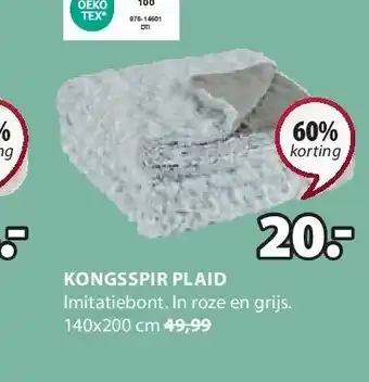 Jysk Kongsspir plaid aanbieding