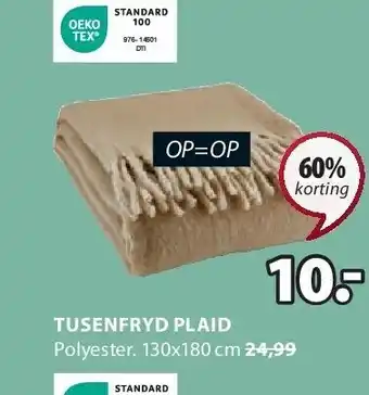 Jysk Tusenfryd plaid aanbieding