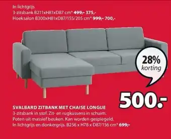 Jysk Svalbard zitbank met chaise longue aanbieding