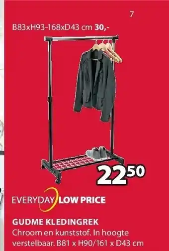 Jysk Gudme kledingrek aanbieding