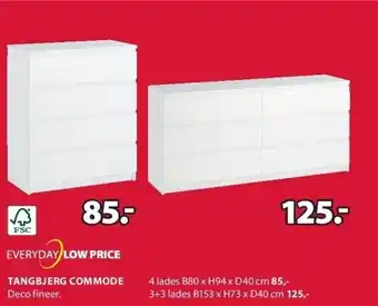Jysk Tangbjerg commode 4 lades b80 x h94 x d40 cm aanbieding