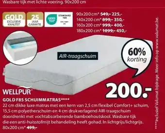 Jysk Gold f85 schuimmatras aanbieding