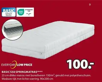 Jysk Basic s50 springmatras aanbieding