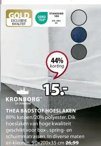 Jysk Thea badstof hoeslaken aanbieding