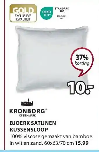 Jysk Bjoerk satijnen kussensloop aanbieding