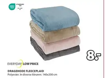 Jysk Dragehode fleeceplaid aanbieding