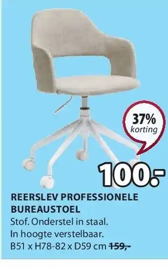 Jysk Reerslev professionele bureaustoel aanbieding