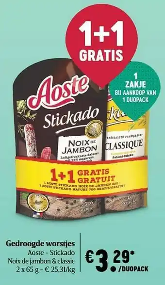Gedroogde worstjes aoste - stickado