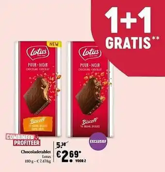 Delhaize Chocoladetablet lotus aanbieding