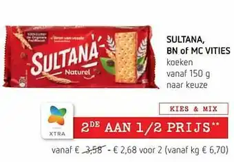 Spar Colruyt Sultana, bn of mc vities koeken aanbieding