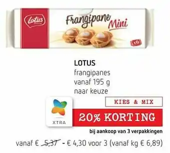 Spar Colruyt Lotus frangipanes aanbieding