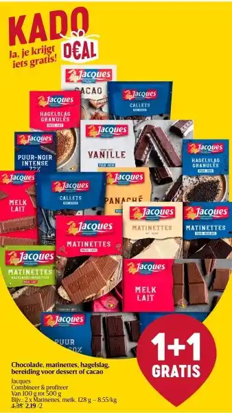 Delhaize Chocolade, matinettes, hagelslag, bereiding voor dessert of cacao aanbieding