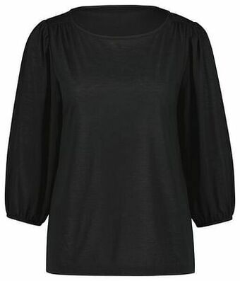 HEMA HEMA Dames T-shirt Met Pofmouw Zwart (zwart) aanbieding