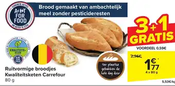 Carrefour Market Ruitvormige broodjes Kwaliteitsketen 4 x 80g aanbieding