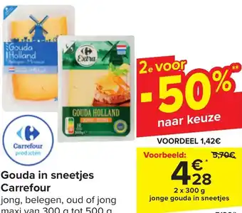Carrefour Market Gouda in sneetjes 2 x 300g aanbieding