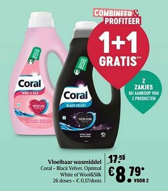 Delhaize Vloeibaar wasmiddel coral aanbieding