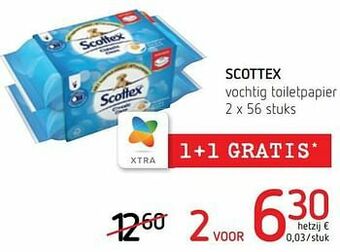 Spar Colruyt Scottex vochtig toiletpapier aanbieding