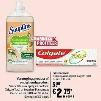 Delhaize Tandpasta original, colgate total aanbieding
