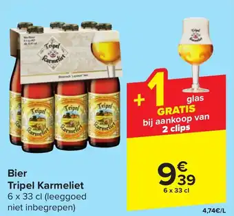 Carrefour Market Bier Tripel Karmeliet 6 x 33 cl aanbieding