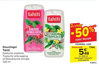Carrefour Market Douchegel Tahiti 2 x 320 ml aanbieding