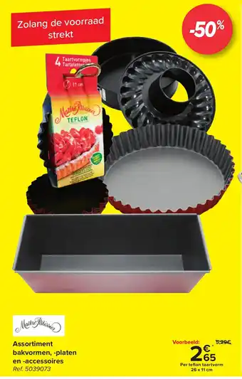 Assortiment bakvormen, -platen en -accessoires