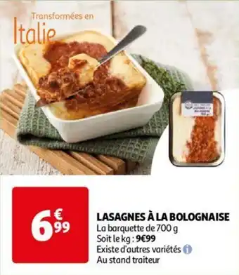 Auchan LASAGNES À LA BOLOGNAISE aanbieding