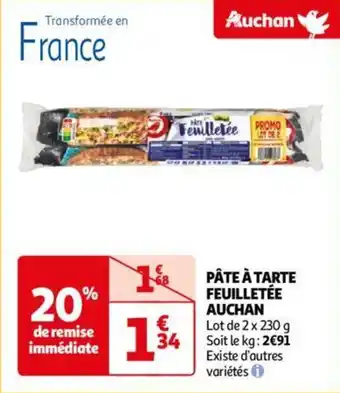Auchan PÂTE À TARTE FEUILLETÉE aanbieding
