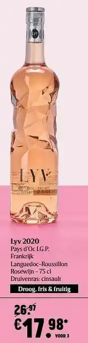 Lyv 2020 pays d’oc i.g.p. frankrijk languedoc-roussillon roséwijn