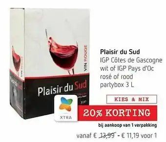 Plaisir du sud igp côtes de gascogne wit of igp pays d’oc rosé of rood