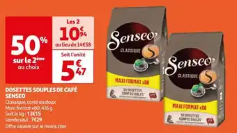 Auchan DOSETTES SOUPLES DE CAFÉ SENSEO aanbieding