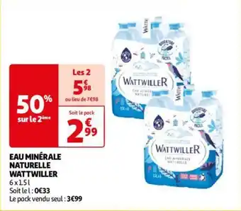 Auchan EAU MINÉRALE NATURELLE WATTWILLER aanbieding