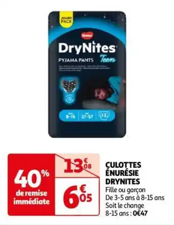 Auchan CULOTTES ENURESIE DRYNITES aanbieding