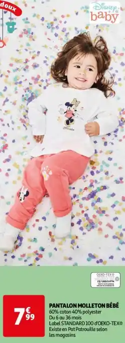 Auchan PANTALON MOLLETON BÉBÉ aanbieding