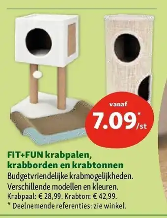 Fit+fun krabpalen, krabborden en krabtonnen