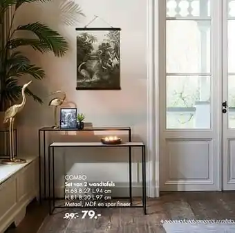 Casa Combo set van 2 wandtafels aanbieding