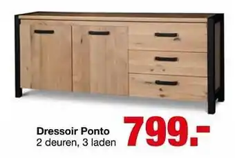 Dressoir Ponto 2 Deuren, 3 laden