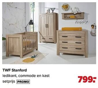 Baby-Dump Twf stanford ledikant, commode en kast aanbieding