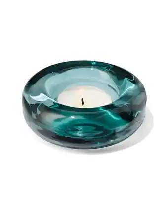 sfeerlichthouder donut Ø9x3 groen glas