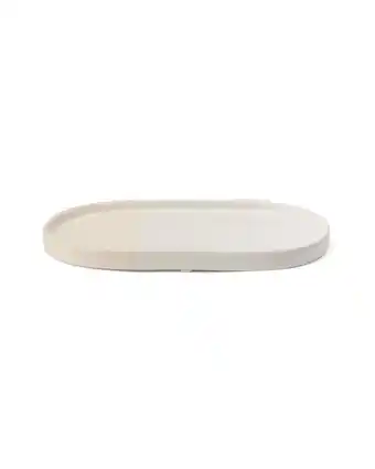 HEMA Hema kaarsonderzetter ovaal 18x28x2 aardewerk (naturel) aanbieding