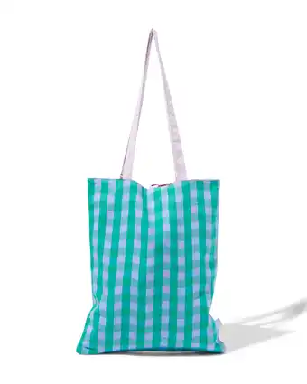 HEMA Hema omkeerbare canvas tas ruiten 41x35cm aanbieding