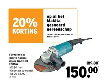 GAMMA Makita haakse slijper ga9060 2200w aanbieding