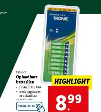 Lidl Oplaadbare batterijen aanbieding