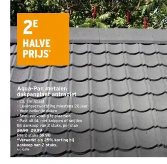 GAMMA Aqua-pan metalen dakpanplaat antraciet aanbieding