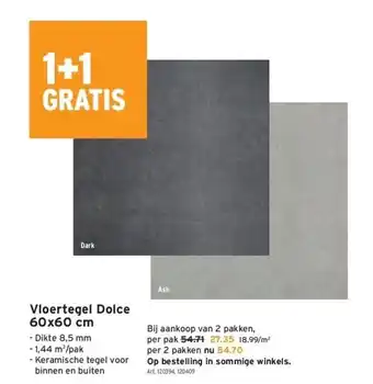 GAMMA Vloertegel dolce 60x60 cm aanbieding
