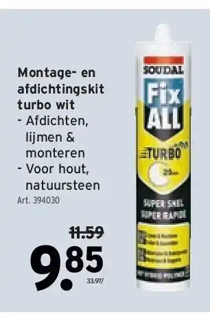 GAMMA Montage- en afdichtingskit turbo wit aanbieding