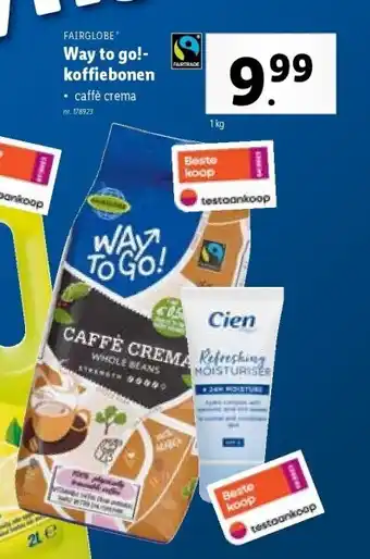 Lidl Way to go!- koffiebonen aanbieding