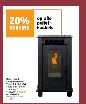 GAMMA Livn pelletkachel tromvik 7 (6,8 kw) aanbieding